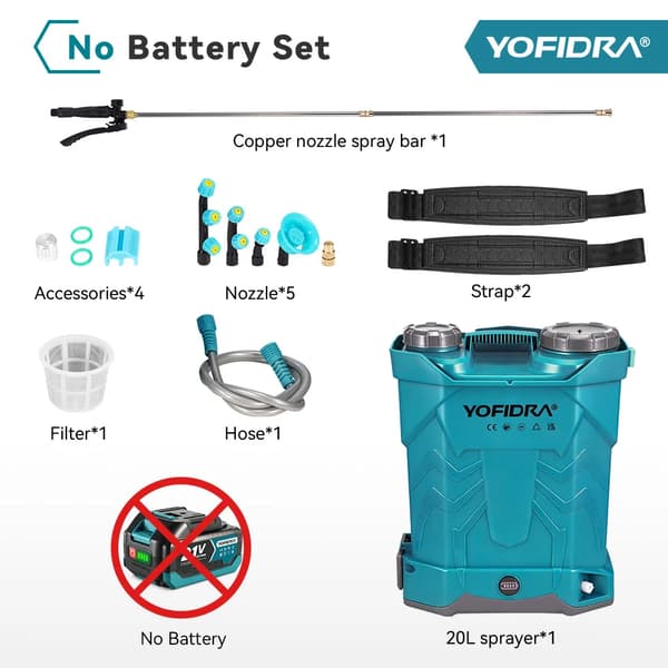 Elektrisk Spruta, Högtryck 5,5 Bar, 20L Kapacitet,Ingen batteri