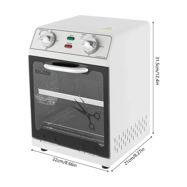 Autoklave Sterilisator, 8L Kapacitet, 600W Effekt, Temperaturinterval 0-220°C, Timer op til 60 minutter, Holdbar jern- og rustfrit stål konstruktion