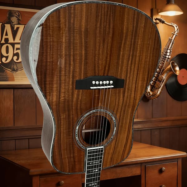 Gitarr, KOA-kropp, rosenträsgrepp,Brun