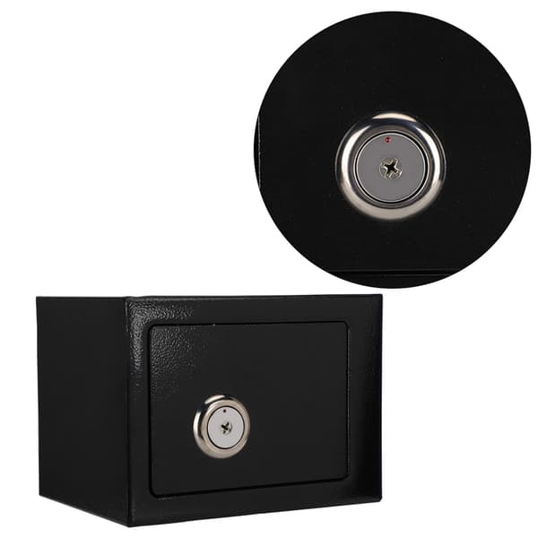 Säkerhetsbox, Högsäkerhetsstål, Nyckelopererad Lås,svart
