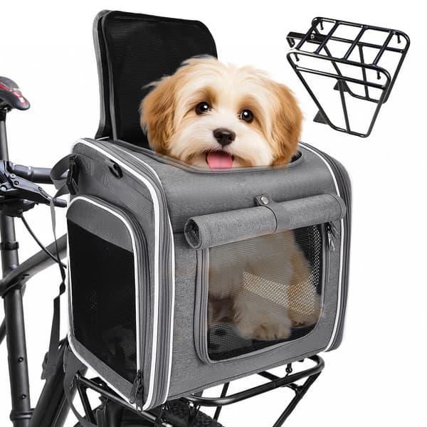 Hundecykeltransportør, Holdbart materiale, Praktisk til daglig brug,MØRKE GRÅ