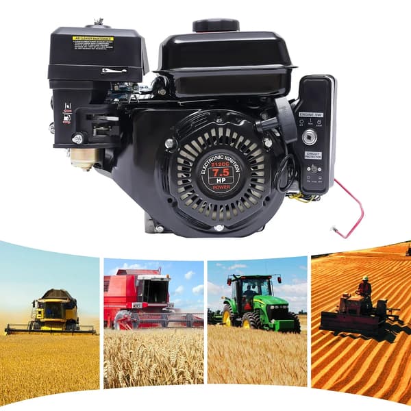 Gasmotor, 7,5 HK, Elektrisk Start,svart