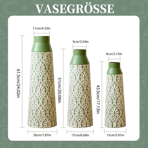 Gulvvase, Klassisk Stil, Holdbart Metal,Oliven