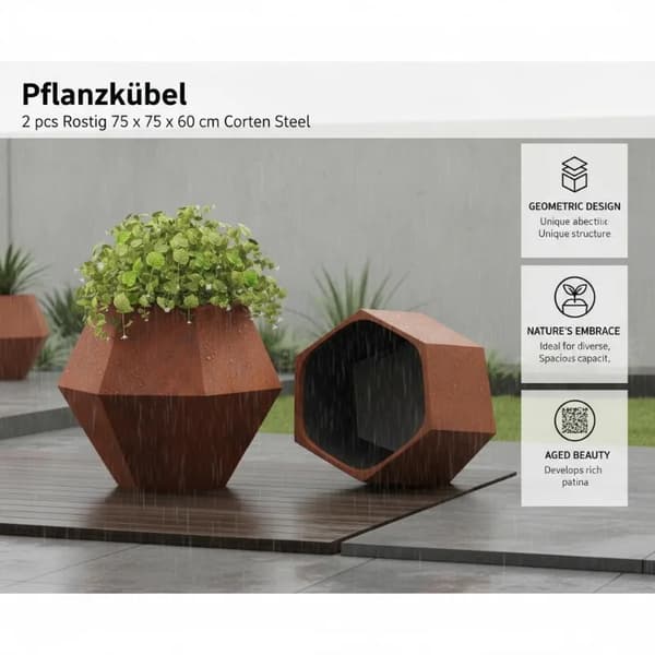 Planterare, Metallkonstruktion, Rustik Design,Mörk khaki