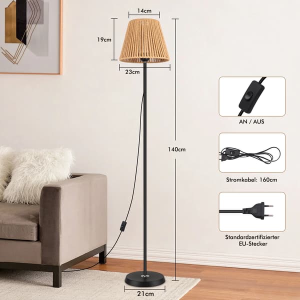 Golvslampa, Justerbart Ljus, Modern Stil,1 rum, svart