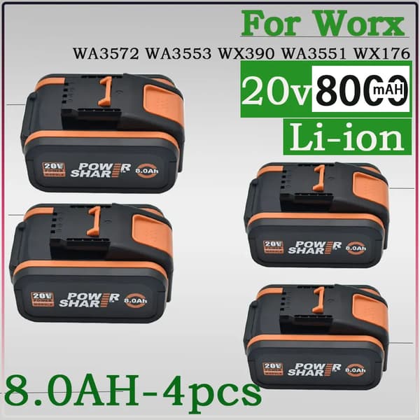 Batteri, Lithium-ion, 8000 mAh kapacitet,8.0Ah-4PCS