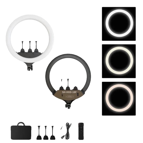 Ring Light, Justerbar Lysstyrke, 360-Graders Rotation,Bare Ring Lys