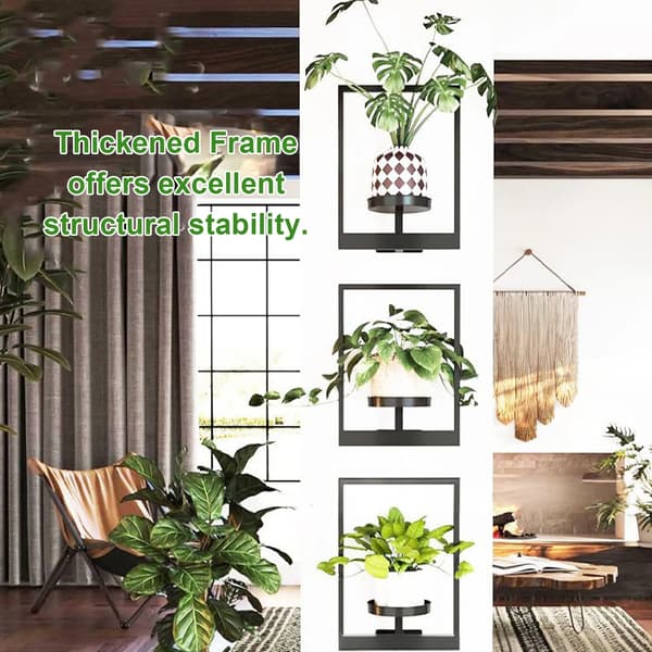Planteholder, Pladsbesparende Design, Holdbar Jernkonstruktion,sort