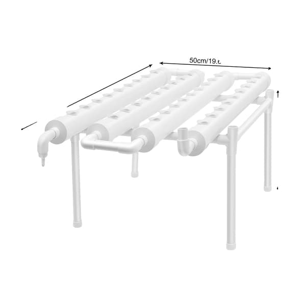 Hydroponiskt odlingskit, 4 rör, 36 växtplatser,VIT