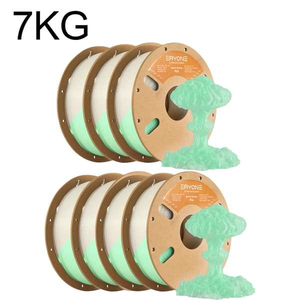3D-printer filament, PLA-material, lyser i mørket,Grøn-7kg