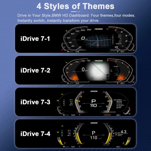 Digital måler dashboard cluster, trådløs Carplay, Android Auto support,E60 Carplay version
