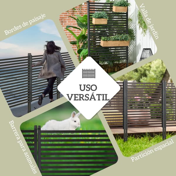 Trädgårdsstaket, Stålmaterial, Väderbeständig Design, Brun