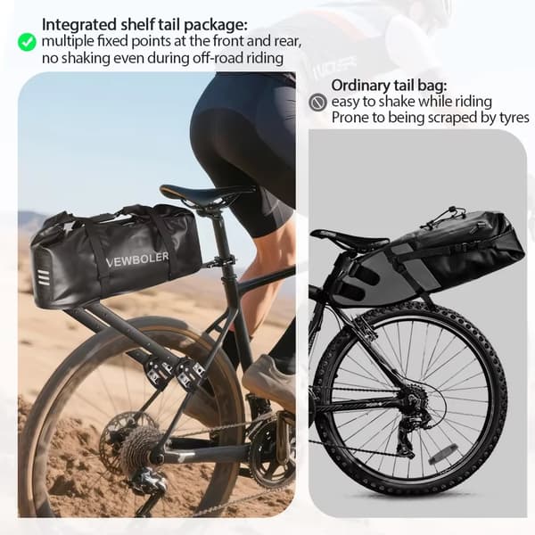 Cykelbagagebærer, Aluminiumlegering, Regntæt Design,sort