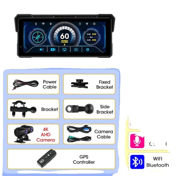 Multimediaafspiller, Vandtæt, Trådløs Kompatibilitet,8.1 tommer DVR_Controller