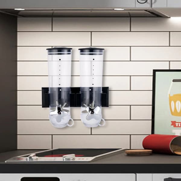 Korndispenser, Väggmonterad Design, Lufttät Förvaring,svart