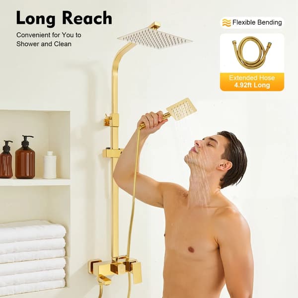 Brusesæt, Justerbar Spray, Elegant Design,Guld