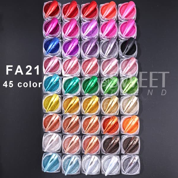 Nagelpulver Set, Holografisk Effekt, Enkel Applicering,FA21