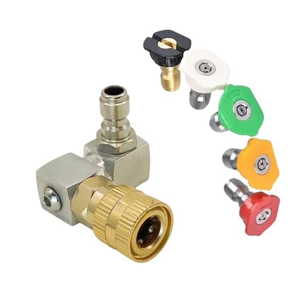 Högtryckstvättspistolsmunstycke, 360° Rotation, 3500 PSI,Koppling och Munstycken