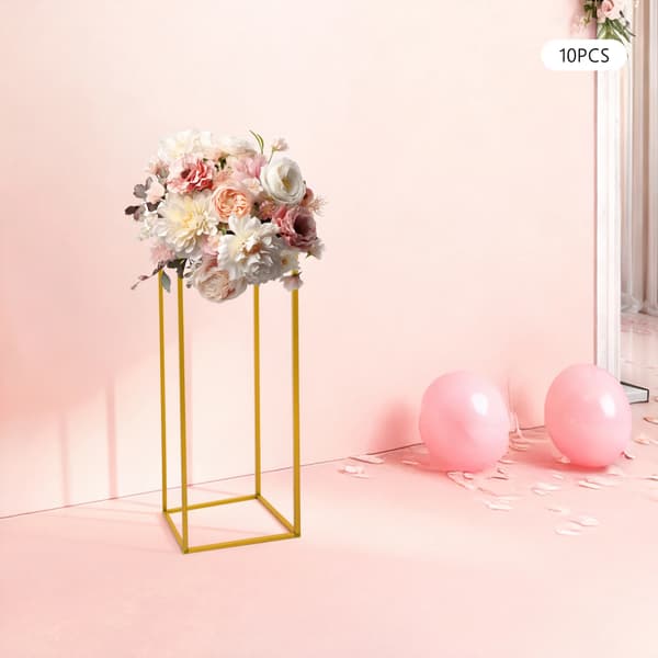 Blomsterställ, Geometrisk Design, Robust Metallkonstruktion,Guld