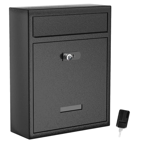Postkasse, Metal Konstruktion, Stort Kapacitetsdesign,sort