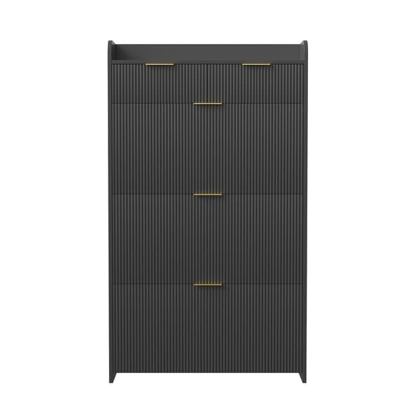Sko Skab, Multi-Niveau Opbevaring, Moderne Design,Sort-B