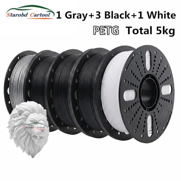 3D Filament, PETG Materiale, 1,75 mm Diameter,3BK 1WT 1GY
