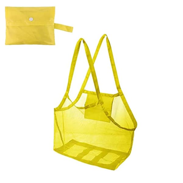 Strandväska, Nätdesign, Miljövänlig Förvaring,GUL