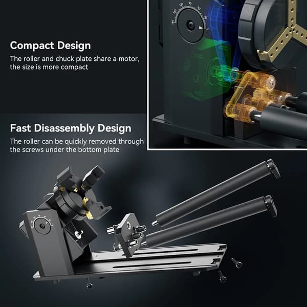 Rotary Gravyrmodul, Kompakt Design, Mångsidig Kompatibilitet,SCULPFUN RA Pro Max