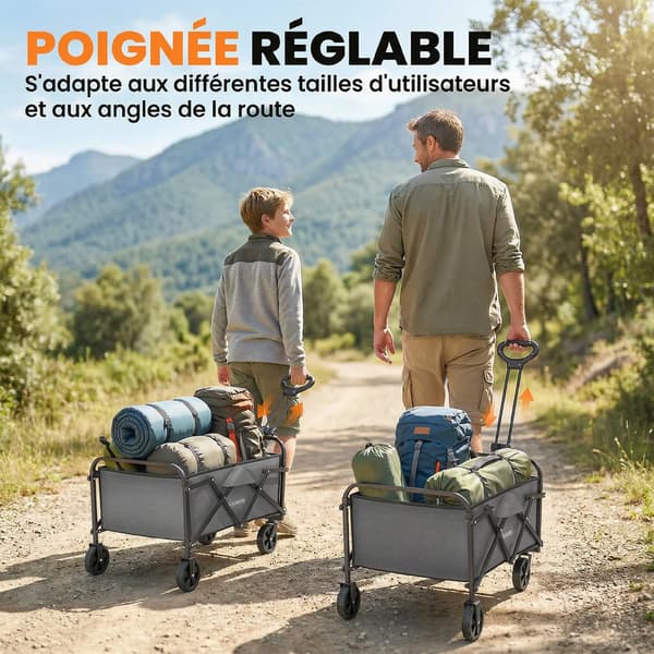 Campingvogn, Stor Kapacitet, Sammenklappeligt Design,sort