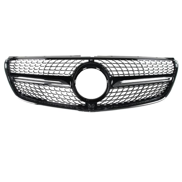 Frontbumpersgitter, Diamantstil, Blank Finish,sort