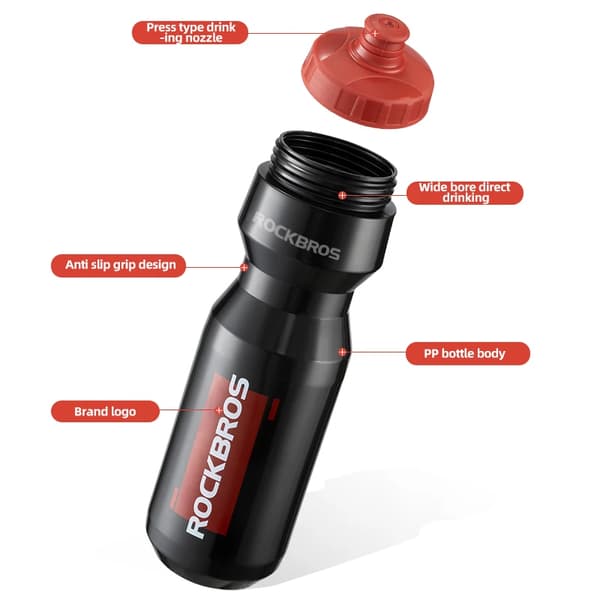 Vattenflaska, 750 ml kapacitet, läckagesäker design,