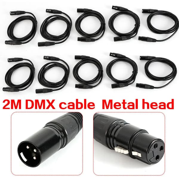 DMX Kabel, 3-Pins Forbindelse, Holdbar Konstruktion,10stk sort