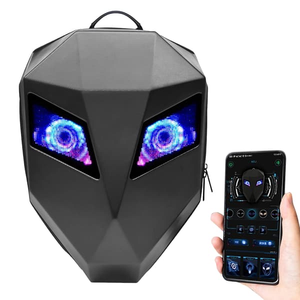 LED Motorcykel Rygsæk, Programmerbar LED Skærm, Vandtætte Materialer,sort