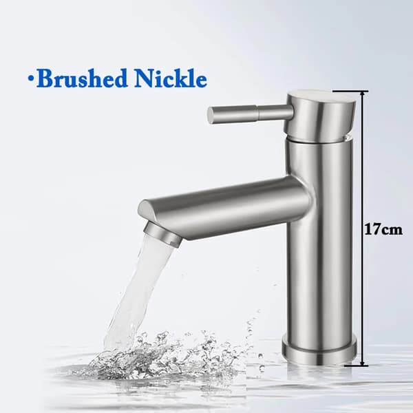 Basin Mixer Vandhane, Dækmonteret, Holdbart Rustfrit Stål,DMZ, Rustfrit stål-c