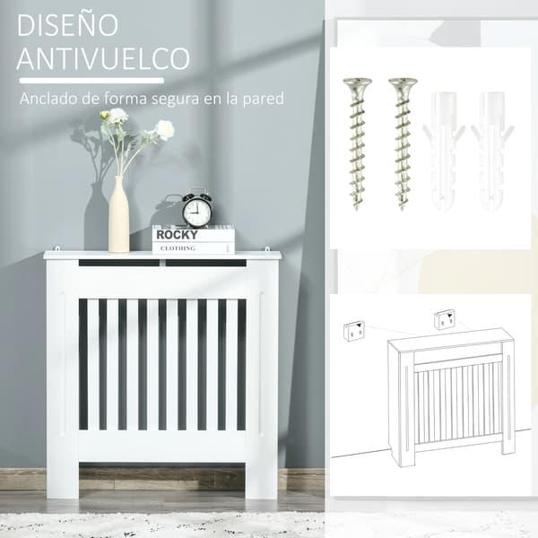 Radiatorskydd, Modern MDF-design, Lätt montering,VIT
