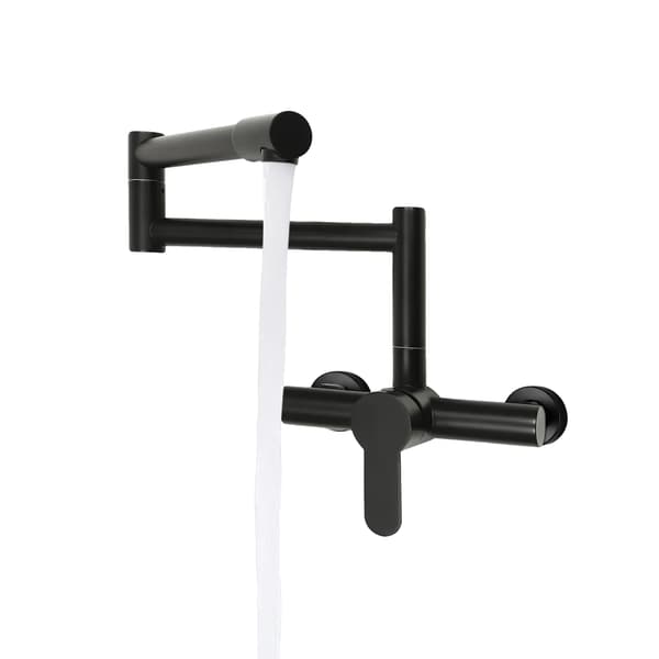 Køkkenarmatur, 360° roterbar design, messingkonstruktion,L, sort