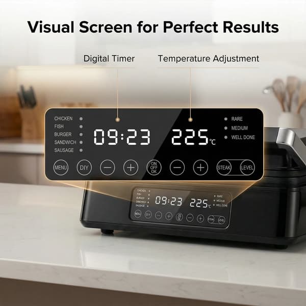 Elektrisk Stekpanna, Mångsidig 2-i-1 Matlagning, Digital Timer Kontroll,EU