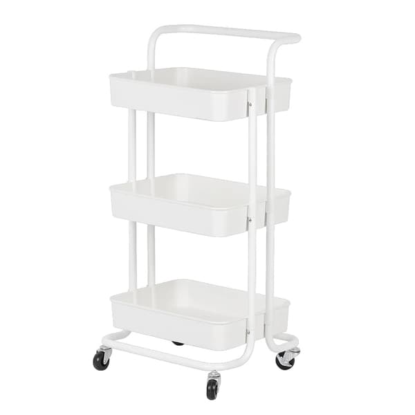 Förvaringsvagn, 3-nivådesign, mångsidig användning,VIT