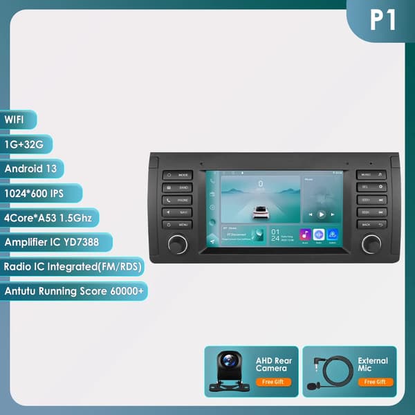 Carplay, navigationssystem, kompatibel med BMW E39 E53 M5 1995-2003,P1 AHDC6