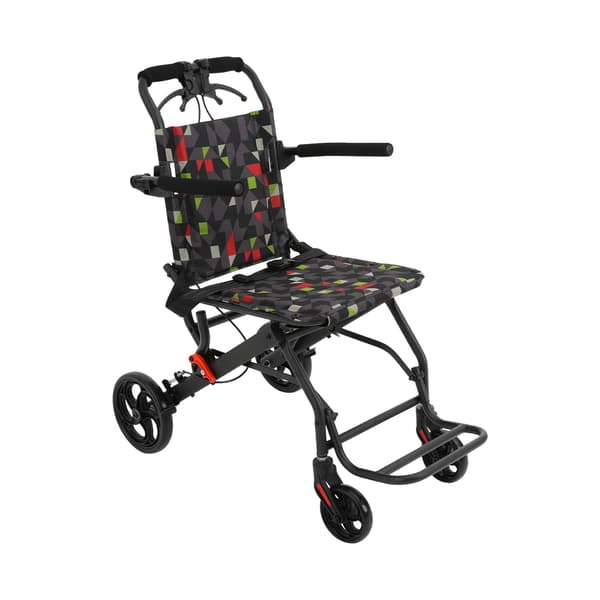 Rullestol, Sammenklappeligt Design, 270° Håndtagsjustering,Sort