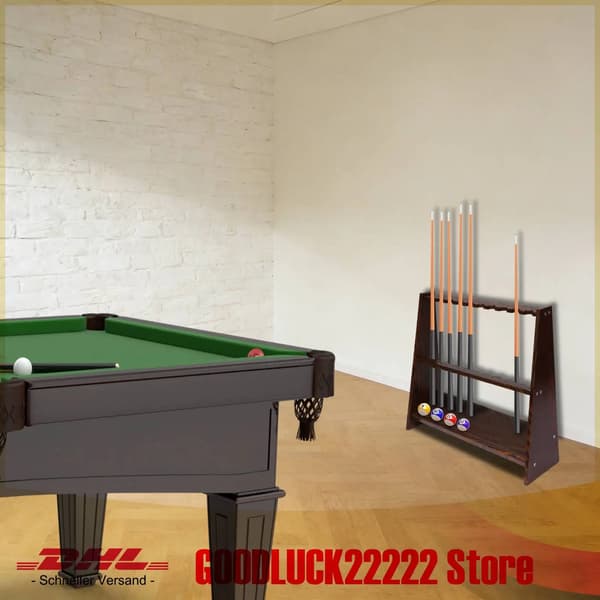 Poolkö Rack, 10 Hål, MDF Konstruktion, 60 cm Längd, 57 cm Höjd, Retro Stil