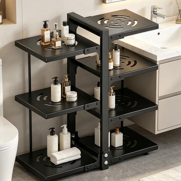 Køkkengrydeholder, Rustbestandig, Multi-niveau Design,sort