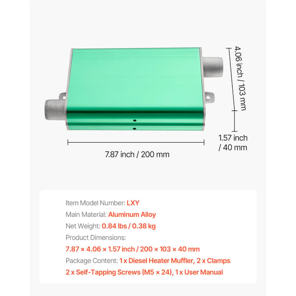 Afgasningsslange, Rustfrit Stål, Fleksibelt Design,7.87in
