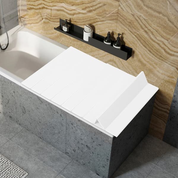 Badekar Organizer, Multifunktionel, Sammenfoldelig Design,HVID