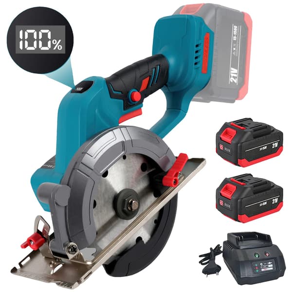 Cirkelsåg, Kompakt Design, Borstlös Motor,2 batteri Set
