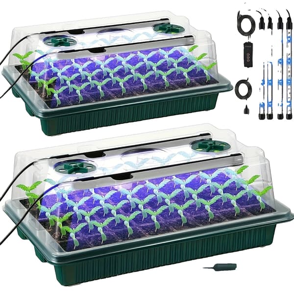 Fröstartkit, 80 celler, LED-växtlampor,grön