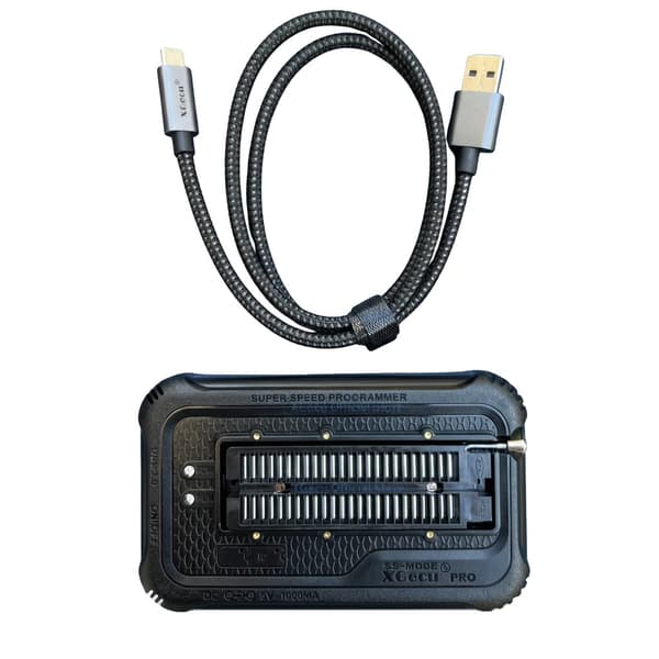 Universell programmerare, 48-stifts ZIF-kontakt, stöder EEPROM och Flash, högpresterande RISC-V MCU, CE-certifierad, kompakt design