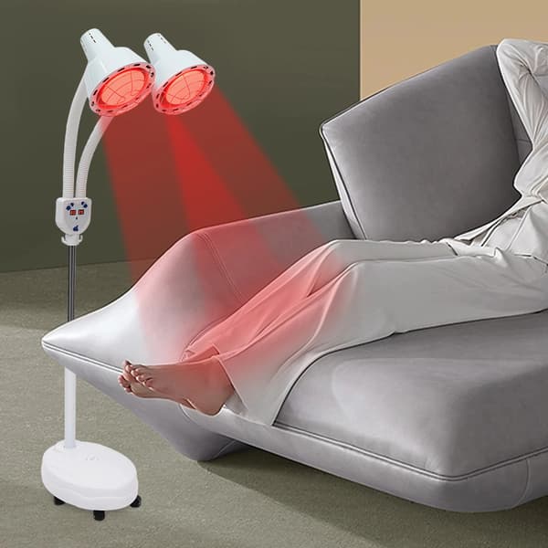 Infrarød lampe, dobbelt hoveddesign, justerbar timer,HVID