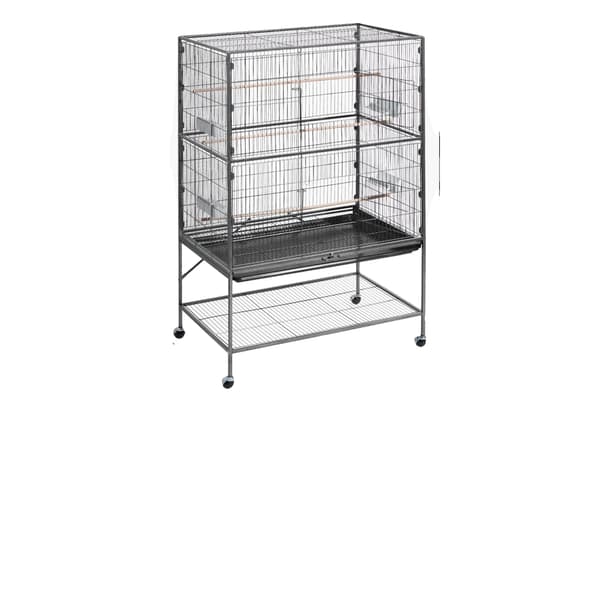 Fuglebur, Smedet Jernkonstruktion, Flere Pinde og Foderautomater,37 x 23 tommer