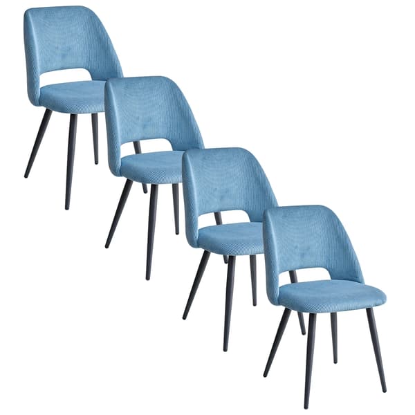 Matstol, Kordflorsmaterial, Metallram,4st Blå